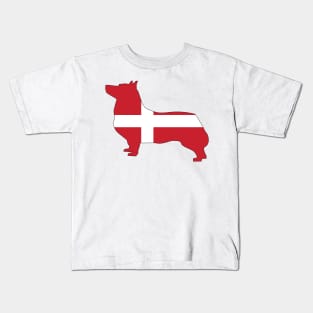 Swedish Vallhund Denmark Flag Filled Kids T-Shirt